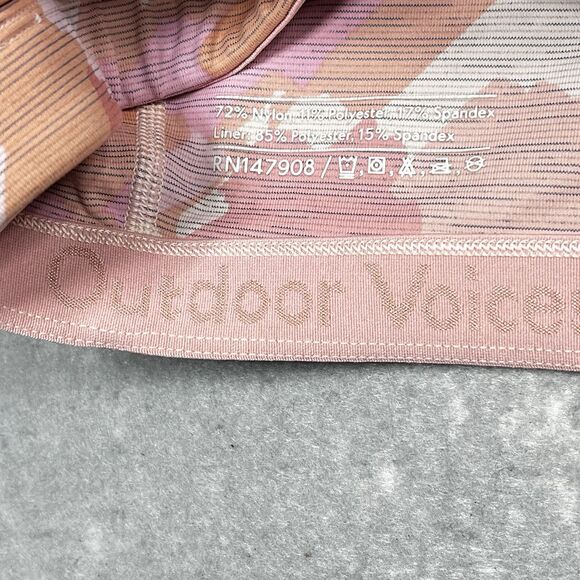 Outdoor Voices Crop Athletic Tank Top Sports Bra Sz Small Printed Camo Pink - Picture 10 of 11
